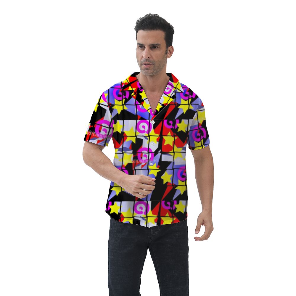 Camisa hawaiana de diseño retro con patrón abstracto de los años 80 para hombre hasta 5XL